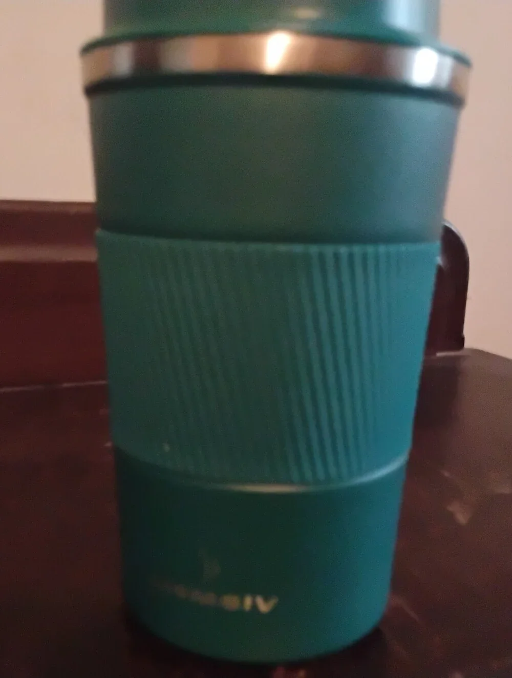 MOMSIV 12oz Insulated Travel Mug Teal Green Stainless Steel Coffee Tumbler Lid